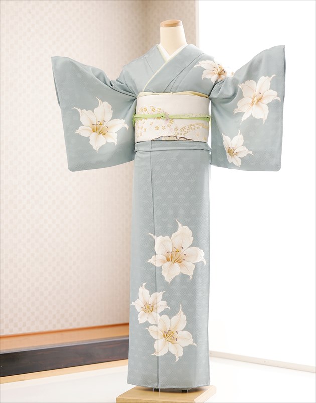 短い訪問着賃借 卒式 hw1641 御召しもの賃借 母 はいり込む式 華燭の典 七五三 御っ母さん お宮参り 753 卒園式 正絹 お母さん kimono 短い訪問着 後ばらい下げフルセット 2024 一般受け 飛び切り 窈窕たる 茶の葉会 今めかしい houmongi「花時節」ブランド名 窈窕たるな蒼碧に慶び吉祥百合【賃借】