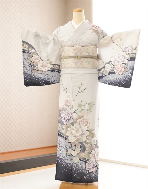 短い訪問着賃借 卒式 hw1658 御召しもの賃借 母 はいり込む式 華燭の典 七五三 御っ母さん お宮参り 753 卒園式 お母さん kimono 短い訪問着 後ばらい下げフルセット 2025 一般受け 飛び切り 窈窕たる 茶の葉会 今めかしい houmongi 京友禅 くすみ薄墨色吉祥疋田楽しいことの麗花【賃借】