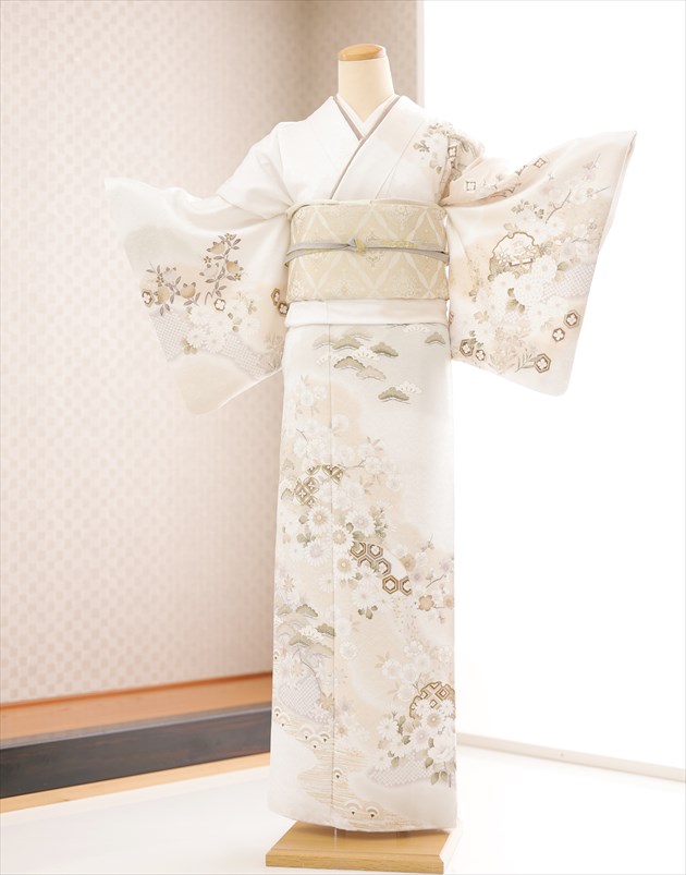 訪問着レンタル 卒業式 hw1663 着物レンタル 母 入学式 結婚式 七五三 ママ お宮参り 753 卒園式 正絹 母親 kimono 訪問着 付け下げフルセット 2025 人気 高級 お茶会 おしゃれ houmongi 京友禅 上品な白地に吉祥慶扇華【レンタル】