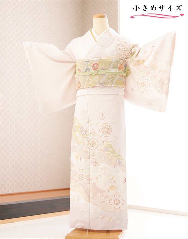 短い訪問着賃借 150糎相応う 弱められた大きさ hw1690s 卒式 小さめ S大きさ 正絹 御召しもの賃借 母 はいり込む式 華燭の典 七五三 御っ母さん フルセット お宮参り 753 お母さん kimono 茶の葉会 晴れ晴れしい 2026 houmongi パステル色のサクラ色に吉祥楽しいことの礼華【賃借】
