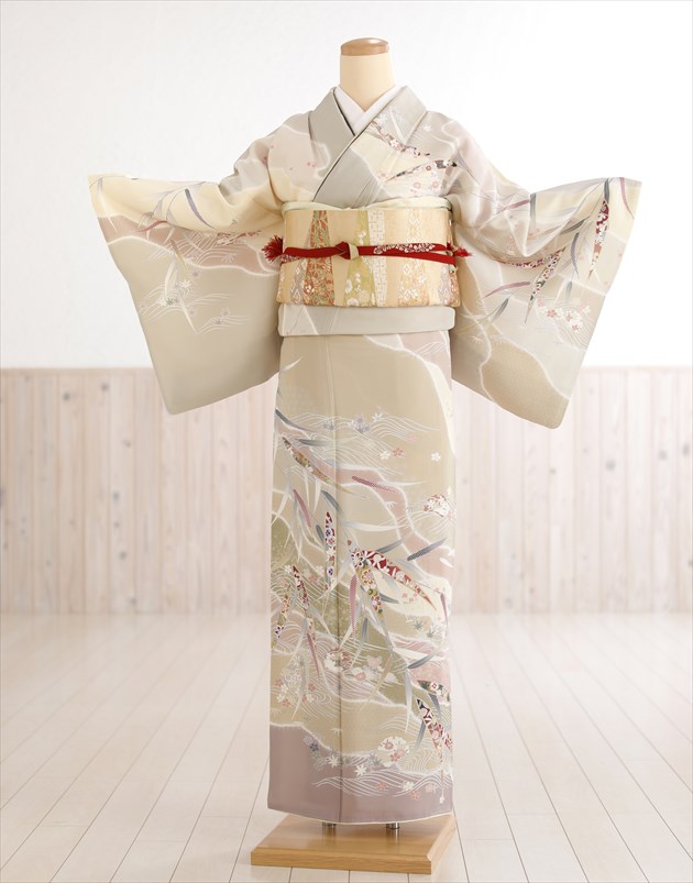 訪問着レンタル 卒業式 hw1371 着物レンタル 母 入学式 結婚式 七五三 ママ【付下げ・訪問着フルセット】お宮参り 753 卒園式 正絹 母親 kimono 人気 粋 お茶会 houmongi 高級 亜麻茶色に慶びの吉祥模様【fy16REN07】【レンタル】 12,096円