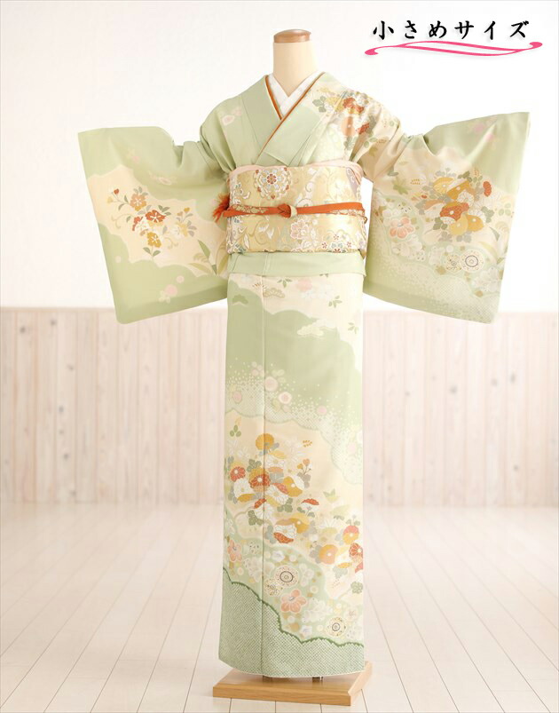 訪問着レンタル 和服 小さめ訪問着 小さいサイズ 年モデル Sサイズ Hw14s 卒業式 母親 Sサイズ 着物レンタル 入学式 きれいな色柄が着る人をさらに上品に見せます 七五三 入学式 結婚式 お宮参り Sサイズ 小さめ 150cm対応 母 結婚式 七五三 ママ フルセット