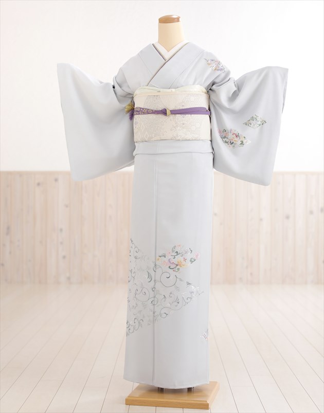 訪問着レンタル 卒業式 Hw14 着物レンタル 母 入学式 結婚式 七五三 ママ お宮参り 753 卒園式 正絹 母親 Kimono 訪問着フルセット 21 人気 高級 上品 お茶会 おしゃれ Houmongi 山口美術織物 ブランド きれいなグレー刺繍 レンタル Psicologosancora Es