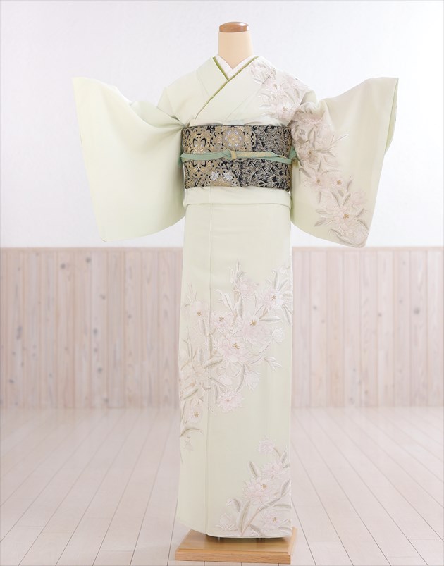 刺繍半衿付き正絹長襦袢-Lサイズ No.ZA-5707-03のレンタル