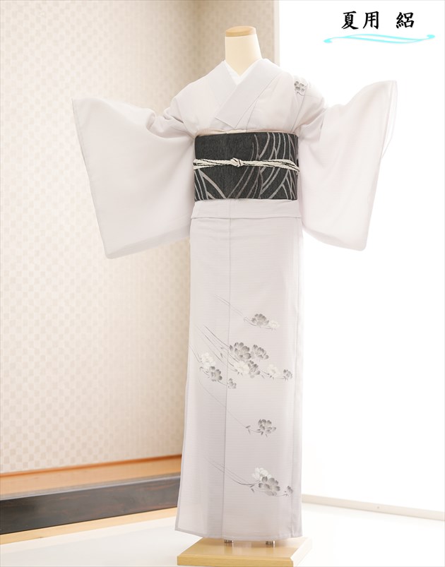 訪問着レンタル 絽 sr5043 結婚式 夏用 夏着物 お宮参り ７月 ８月 フルセット 夏 涼しい 薄手 着物レンタル ママ 母 母親 淡色 人気 高級訪問着 フォトブックプレゼント 上品なくすみグレーモダン吉祥華【レンタル】