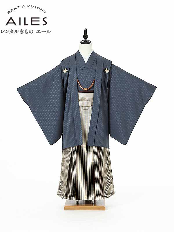 【レンタル】ジュニア小学校卒業袴レンタルAQ0006 ジュニア卒業式 袴セット小学生 小学校 卒業袴 レンタル 袴男の子 小学生 九重 男子 卒業袴 卒業式 レンタル袴 【往復送料無料】140cm~145cm|レンタルきもの エール