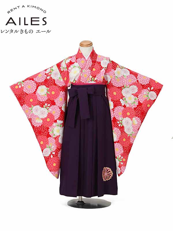 【レンタル】ジュニア卒園袴レンタル GJ0012  卒園式 JAPAN STYLE 卒園袴 レンタル レンタル袴 rental 卒園式 袴セット【往復送料無料】対応身長100～110cm位。