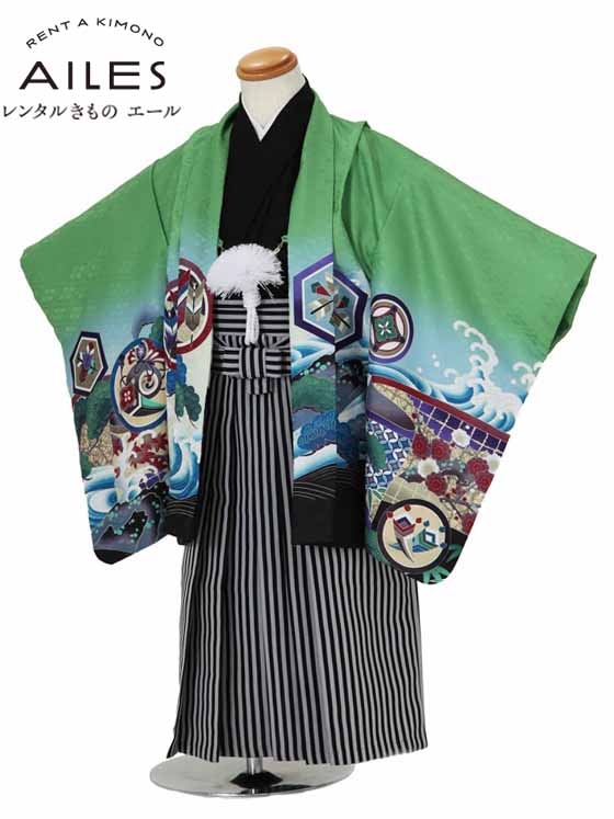 七五三 着物【レンタル】 かんたん七五三 3歳袴レンタル AO3010 男児 七五三袴 レンタル 羽織袴 袴セット きもの 3歳 七五三 着物 753 3才男の子 人気柄 子供 着物 男の子 753 七五三 かっこいい 人気 新品足袋プレゼント 往復送料無料