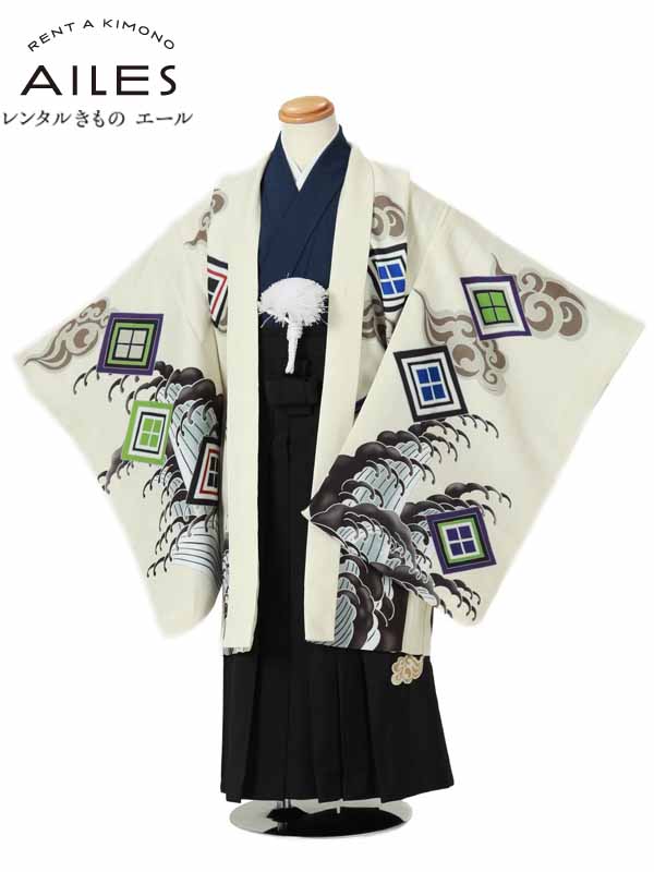 七五三 5歳 男の子 着物 セット 昇り竜 白波 【小町kids】 新品未使用-
