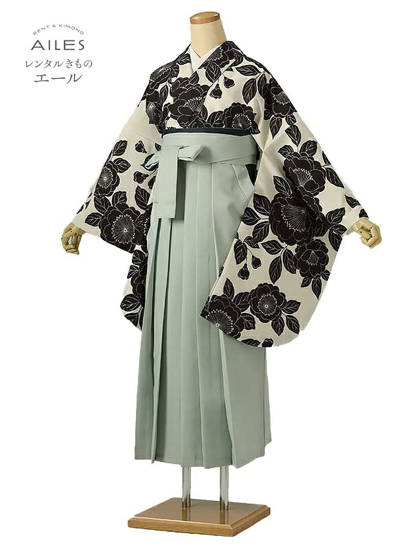 角帽 専門職授業時間生 卒 【賃借】 卒賃借袴 女袴賃借 お上さん袴0681 象牙色 黒 梅 卒袴 お召しもの賃借 卒式 初等学校卒式 賃借フルセット 女袴 袴 賃借 女 新品足袋差し上げ物 【往復貨物輸送無料】