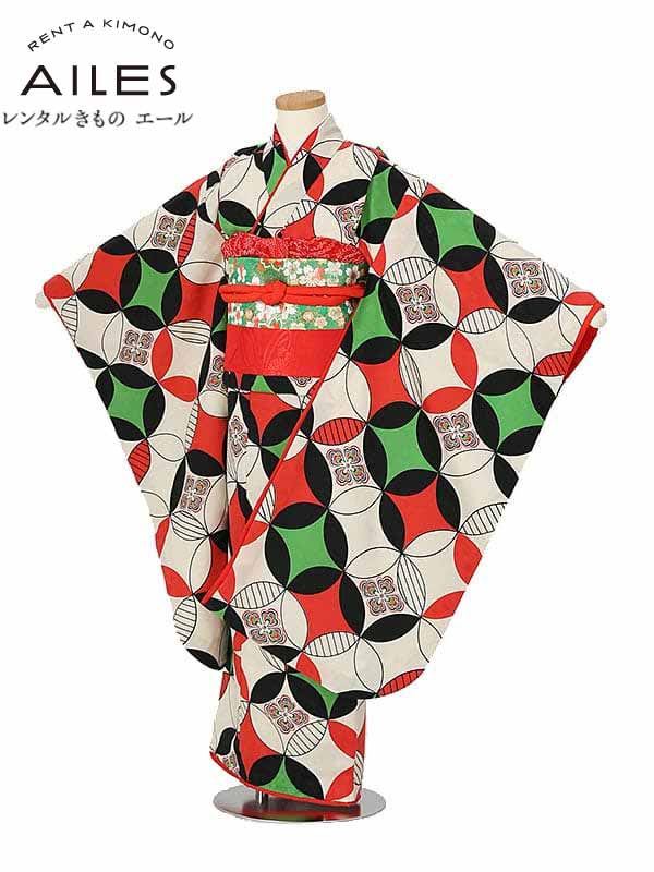 七五三 お召しもの 【賃借】七五三御姉さん ７歳お召しもの賃借 AP7040 赤 ベージュ 七宝 御嬢さん 七五三お召しもの 賃借 七五三 賃借お召しもの 赤ちゃん お召しもの ７歳 七五三 御姉さん きもの 好いたらしい 753 足袋差し上げ物 【往復貨物輸送無料】