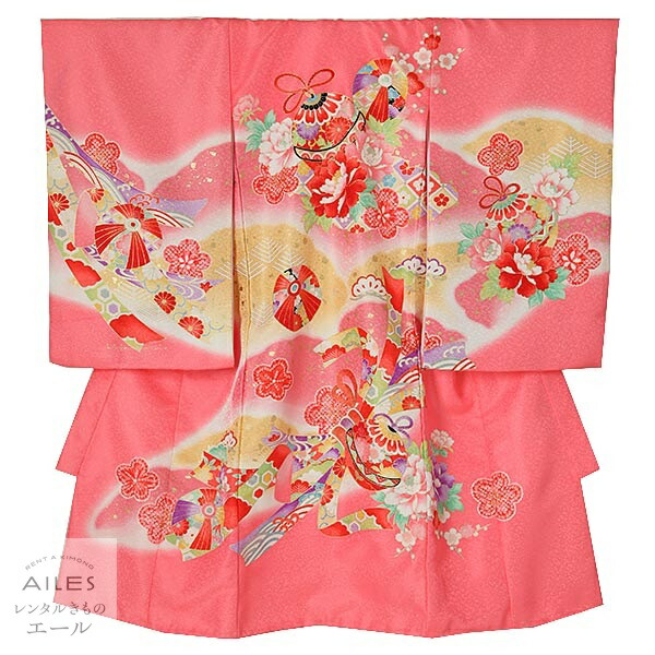 お宮参り かわいいピンク桜模様の産着 華やかに可愛く 帽子スタイセットレンタル 産着レンタル 産着レンタル 記念撮影 着物 祝着レンタル 赤ちゃん着物 お買い物マラソン 女の子 かわいい 初着セット レンタル 鞠 レンタル かわいい 産着 産着 ピンク 送料無料