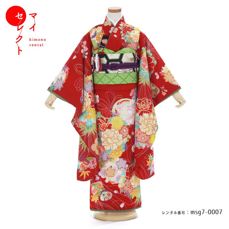 【レンタル】 七五三 身長110cm～125cm 着物レンタル 7歳 女の子 msg7_0007 CIAOPANIC TYPY レトロ 草履 バッグ 衣装 レンタル着物 モダン チャオパニック 貸衣装 古典 チャオパニックティピー 七歳 子供 子ども 753 七五三着物 七草祝い 六歳 八歳｜レンタル衣裳　マイセレクト 14,256円