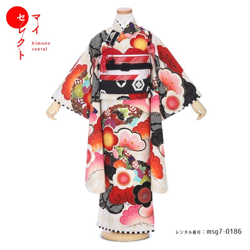 【レンタル】 七五三 身長110cm~125cm 着物 レンタル 7歳 女の子 msg7_0186 JAPAN STYLE×松坂大輔 レトロ 着物レンタル 草履 バッグ 髪飾り 衣装 レンタル着物 モダン 貸衣装 古典 753着物 七歳 子供 七五三レンタル 子ども 753 七五三着物 七草祝い 七才 六才 八才|レンタル衣裳 マイセレクト