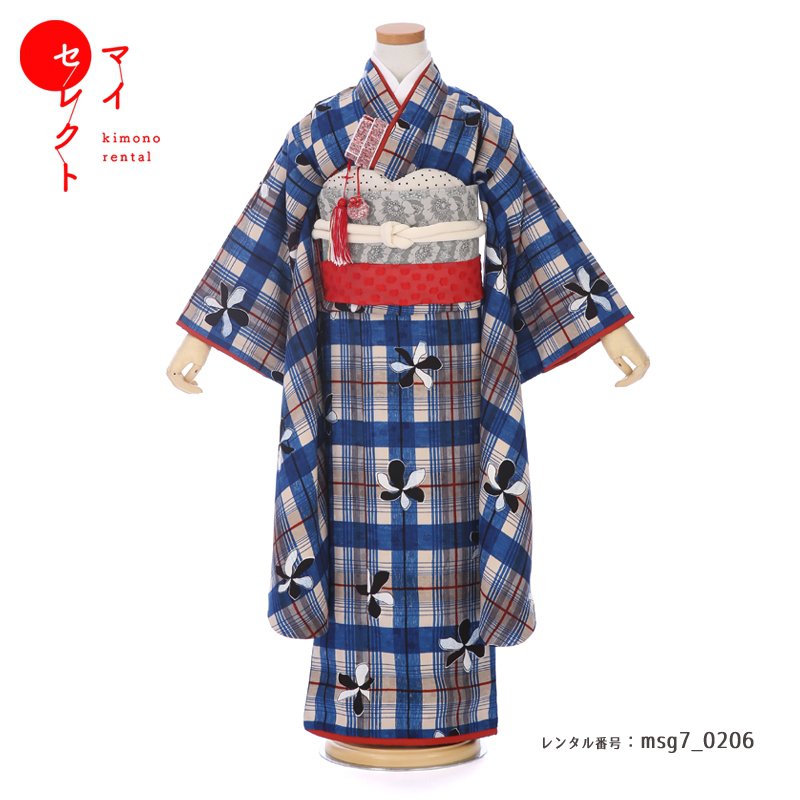 【レンタル】 七五三 身長110cm～125cm 着物 レンタル 7歳 女の子 Modern Antenna msg7-0206 髪飾り レトロ 着物レンタル 草履 バッグ 衣装 レンタル着物 モダンアンテナ モダン 貸衣装 古典 753着物 七歳 子供 七五三レンタル 子ども 753 七五三着物 七草祝い 7才 6才 8才｜レンタル衣裳　マイセレクト