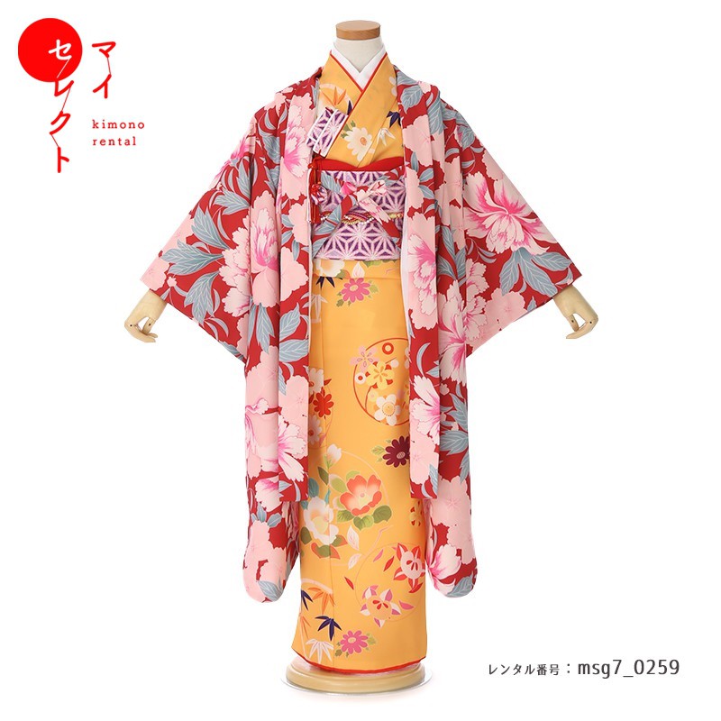 【レンタル】 七五三 身長110cm~125cm 着物レンタル 羽織 7歳 レンタル 女の子 Shikibu Classic 2ウェイ 2タイプ 花丸 msg7_0259 髪飾り レトロ 着物レンタル 衣装 レンタル着物 モダン 貸衣装 古典 753着物 雛祭り 正月 初詣 七歳 七五三レンタル 子ども 753 六歳 八歳|レンタル衣裳 マイセレクト