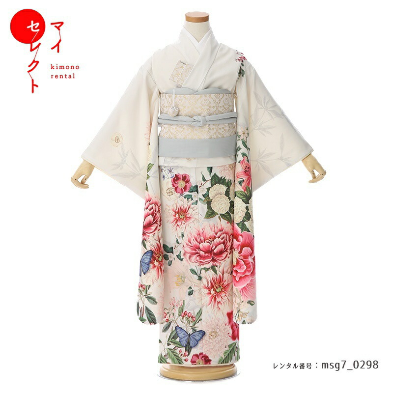 【レンタル】 七五三 身長110cm～125cm 着物 レンタル 7歳 女の子 イチハ(ICHIHA) フルセット レンタル 往復送料無料 msg7_0298 七歳 753着物 子供 貸衣装 女児 小学生 草履 バッグ 長襦袢 衣装 きもの モダン レトロ 古典 おしゃれ 七草祝い 7才 6才 8才｜レンタル衣裳　マイセレクト