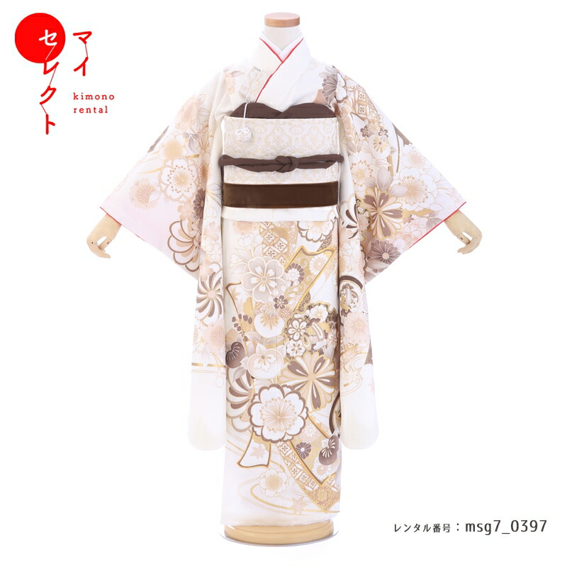【レンタル】 身長110cm~125cm 着物レンタル 七五三 7歳 女の子 しゃれっこ フルセット レンタル msg7_0397 七歳 753着物 子供 貸衣装 女児 小学生 草履 バッグ 長襦袢 衣装 きもの モダン レトロ 古典 おしゃれ 七草祝い 六歳 八歳 往復送料無料|レンタル衣裳 マイセレクト
