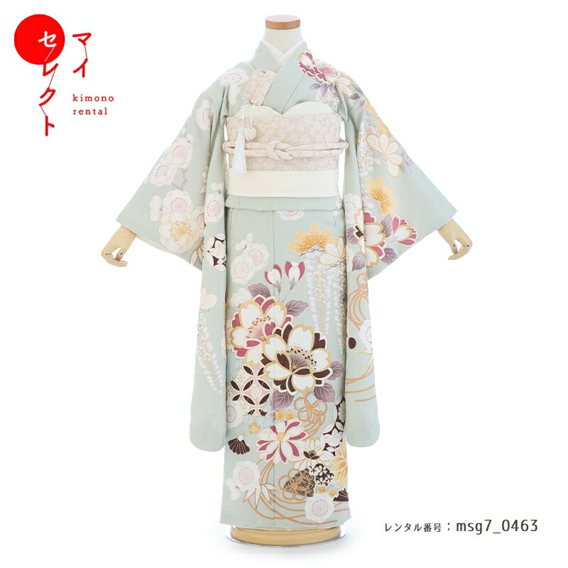 【レンタル】 身長110cm~125cm 着物レンタル 七五三 7歳 レンタル 女の子 ミントグリーン msg7_0463 髪飾り レトロ 着物レンタル 草履 753着物 七歳 子供 七五三レンタル 子ども 753 七五三着物 七草祝い 6歳 8歳 往復送料無料|レンタル衣裳 マイセレクト