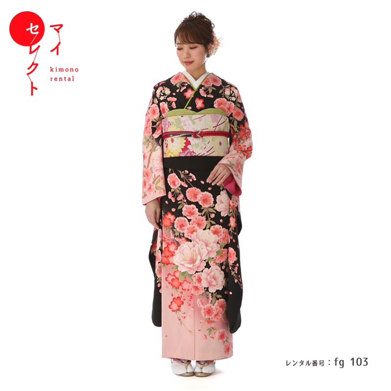 振袖 レンタル【成人式】fg_103 / Ｓ211 振袖 結婚式 卒業式 フルセット レンタル振袖 貸衣装 往復送料無料 | 晴れ着 鞄 肌襦袢 長襦袢 足袋 半襟 半衿 帯揚げ 帯締め バッグ 草履バッグセット 伊達衿 小物 セット 振り袖レンタル ショール 振袖レンタル 【レンタル】
