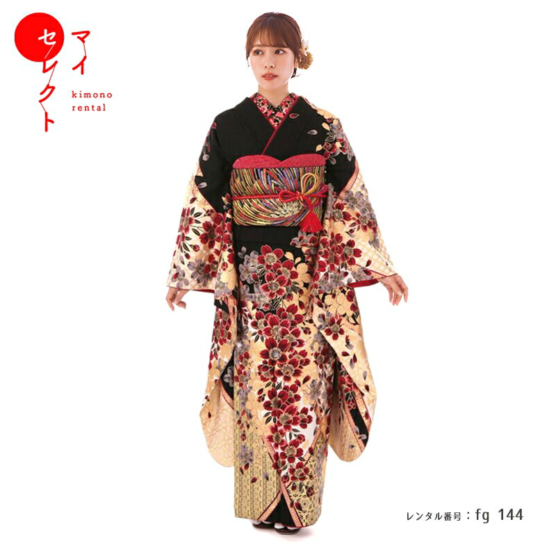 振袖 レンタル Fg 144b Mi 1 黒ゴールド 結婚式 結納 卒業式 フルセット 貸衣装 レンタル着物 往復送料無料 草履バッグセット 着物 レトロ 振袖レンタル 草履 バッグ 振り袖レンタル セット 振り袖 着物セット 着物レンタル レンタル レンタル Eleditor Net