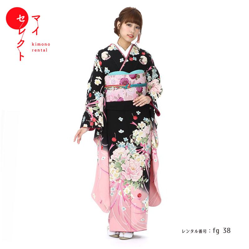 振袖 レンタル【成人式】fg_38 / S192 振袖 結婚式 卒業式 フルセット レンタル振袖 貸衣装 往復送料無料 | 成人式振袖 鞄 肌襦袢 長襦袢 足袋 半襟 半衿 帯揚げ 帯締め バッグ 草履バッグセット 伊達衿 小物 セット 振り袖レンタル ショール 振袖レンタル 【レンタル】 33,020円