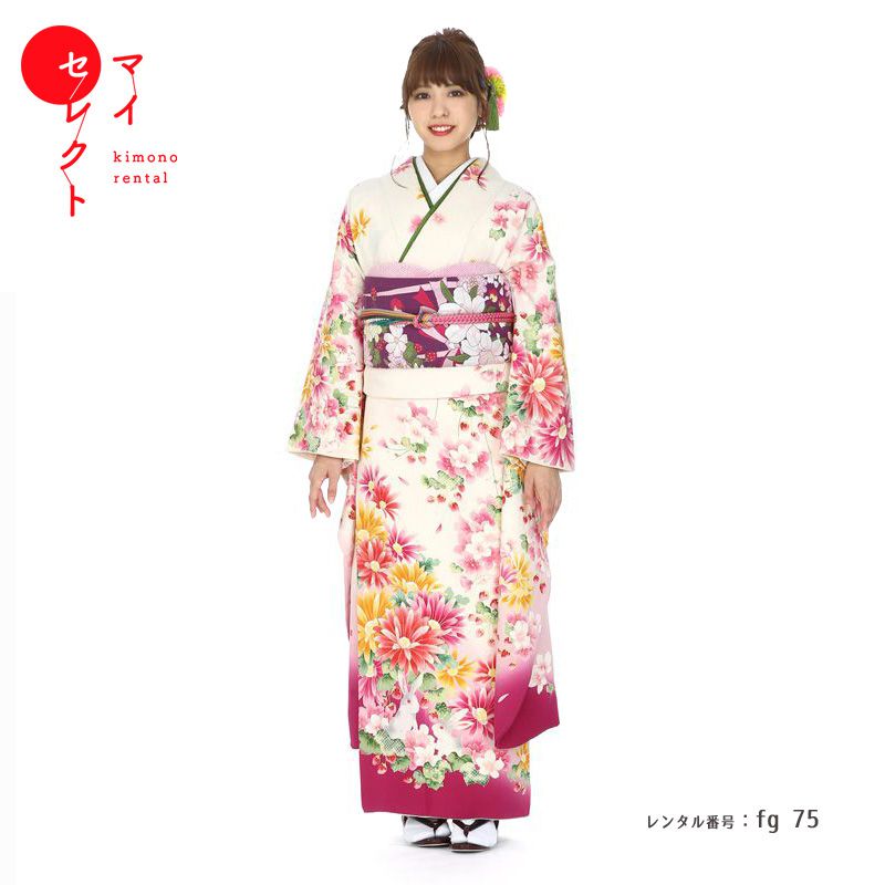 振袖 レンタル【成人式】fg_75 / S291 振袖 結婚式 卒業式 フルセット レンタル振袖 貸衣装 往復送料無料 | 成人式振袖 鞄 肌襦袢 長襦袢 足袋 半襟 半衿 帯揚げ 帯締め バッグ 草履バッグセット 伊達衿 小物 セット 振り袖レンタル ショール 振袖レンタル 【レンタル】