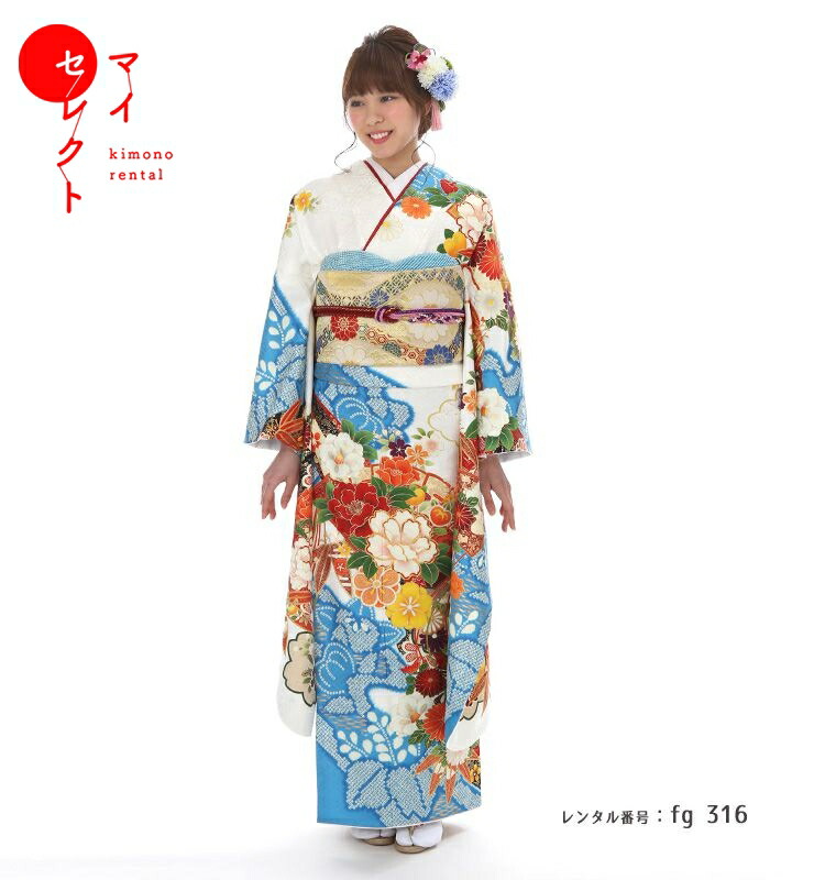 22341【専用3点おまとめ】振袖　紫　総絞り　雲　竹　菊　セット可【即発送】 H.L 振袖3点セット 渋濃ピンク紫地熨斗に吉祥華紋 振袖 袋帯