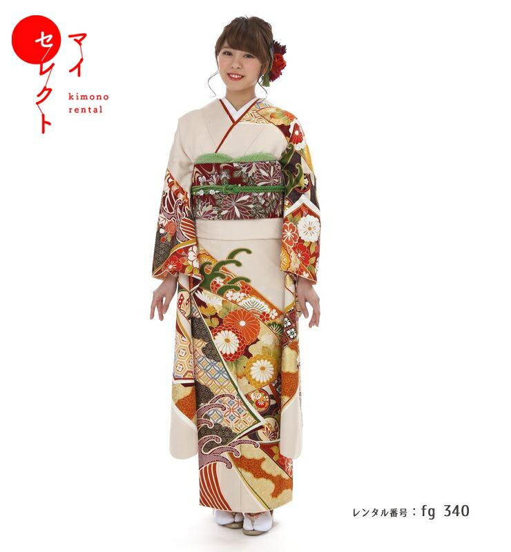 楽天市場】振袖 レンタル 〔fg_348 / MI-118 相良刺繍牡丹 絞り 紺