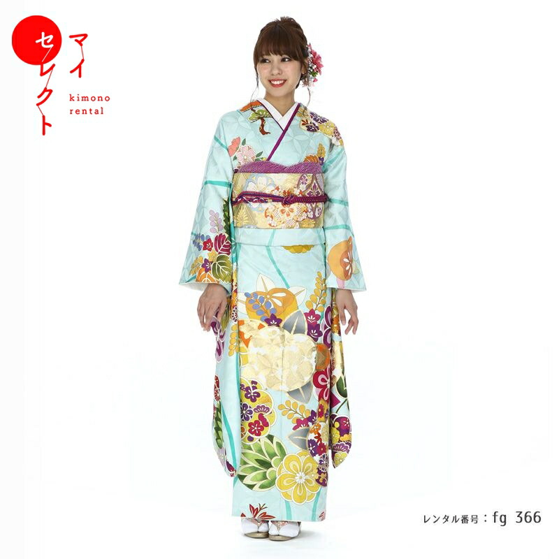 楽天市場】fg_362 /【成人式】 九重 中村里砂 RN-93 ブルー 振袖 結婚