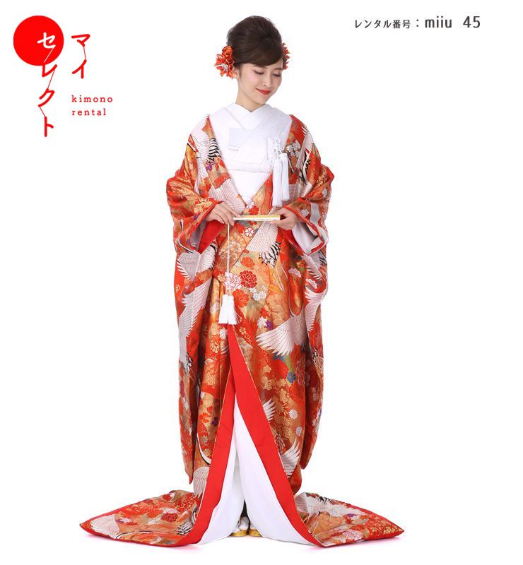 楽天市場】色打掛 レンタル miiu_319 百花熨斗に鶴 結婚式 神前式 高級