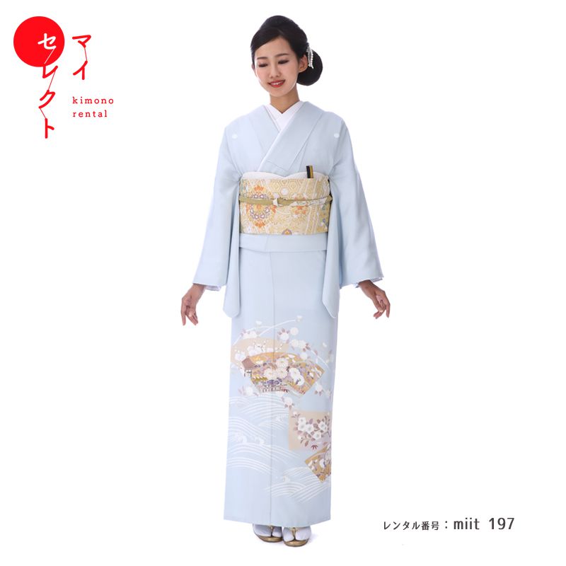 【レンタル】 色留袖 レンタル 小さいサイズ 着物レンタル miit_197 色留袖 レンタル 扇面流水波頭 S 小さめ 往復送料無料 留袖 叙勲式 結婚式 母 着物 着物 レンタル お宮参り 母親 祖母 留袖レンタル レンタル衣装 親族 レンタル留袖 着物セット|レンタル衣裳 マイセレクト
