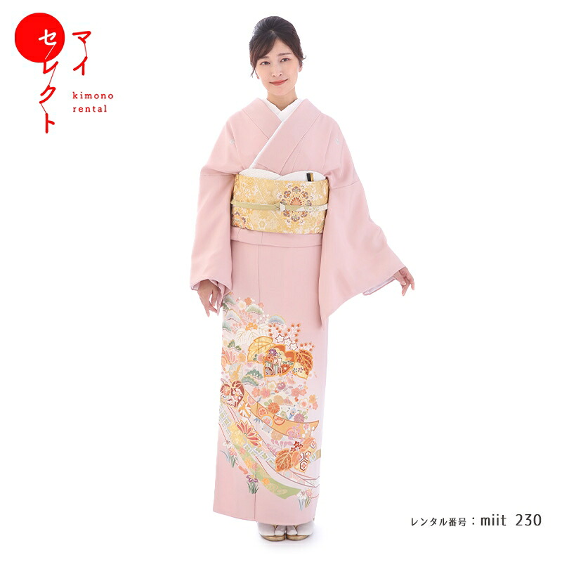 【レンタル】 色留袖 レンタル 手描き京友禅 大きいサイズ 着物レンタル miit_230 往復送料無料 留袖 母 広幅 大きめ 着物 着物 レンタル 母親 祖母 留袖レンタル レンタル衣装 親族 レンタル留袖 着物セット｜レンタル衣裳　マイセレクト