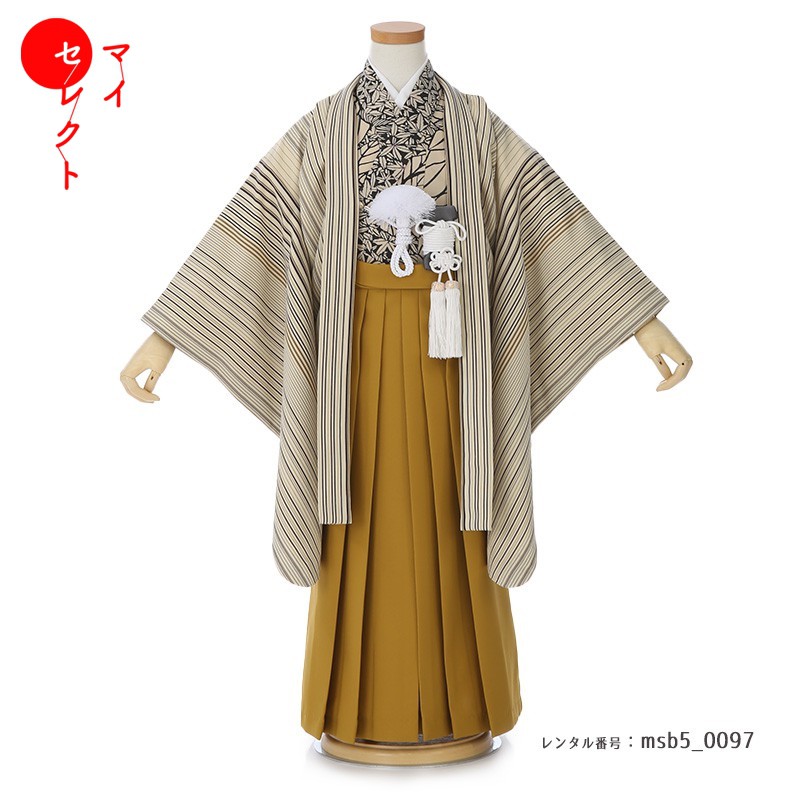 【レンタル】 七五三 対応身長 103cm~118cm 卒園式 レンタル 着物 男の子 5歳 羽織 レンタル PetitPri msb5-0097 レトロ モダン 子供 五歳 足袋 男児 4歳 6歳 フルセット ハカマ 袴 往復送料無料