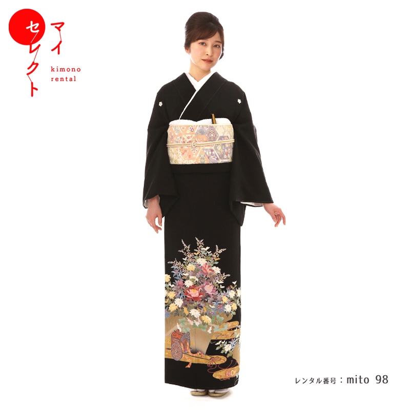 正絹 アンティーク着物 絽 黒留袖 夏着物 千鳥柄 三つ紋 喪服 着物 夏物 絽黒紋付 絽着物 黒共絽帯 絽長襦袢 3点セット