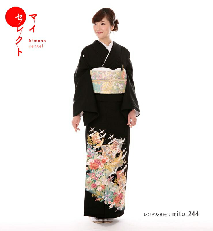 作家物　めでたい日なにピッタリな鴛鴦の 総刺繍高級黒留袖23点フルセット 作家物 めでたい日なにピッタリな鴛鴦の 総刺繍高級黒留袖23点