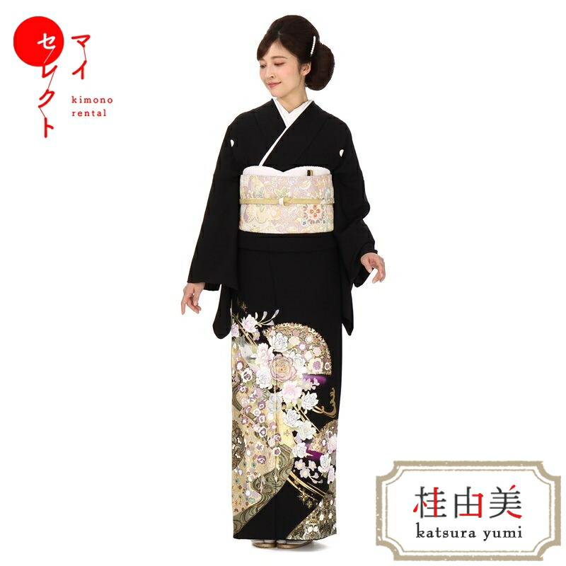 B15まる☆USED美品☆ 結婚式 金銀彩 豪華 黒留袖6点セット 楽天市場】【レンタル】 黒留袖 桂由美 白薔薇 mito_561 正絹 フル