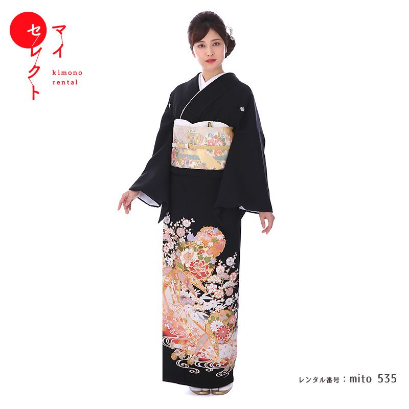 黒留袖　フルセット　着物　正絹　結婚式　しつけ付き　Lサイズ　化繊　N3 ts-ma535_8.jpg