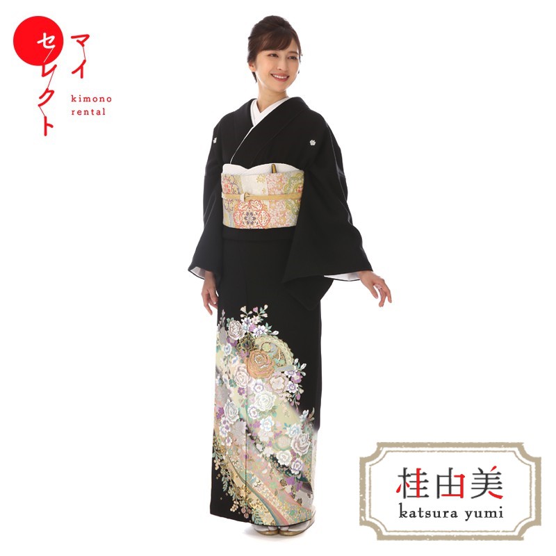 楽天市場】【レンタル】 黒留袖 桂由美 白薔薇 mito_561 正絹 フル