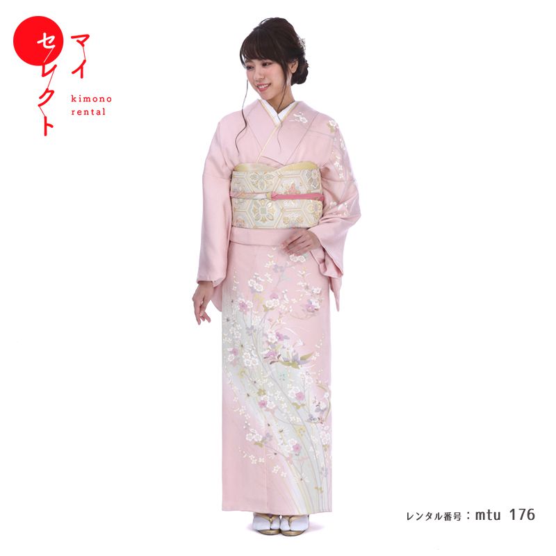 【レンタル】 訪問着 レンタル 正絹 結婚式 mtu_176 訪問着 草花なでる風 往復送料無料 卒業式 母 着物 お宮参り 母親 着物レンタル レトロ ピンク 訪問着レンタル 入学式 祖母 フルセット レンタル着物 モダン 親族 服装 付け下げ 古典 ママ 入学 卒業 入園式
