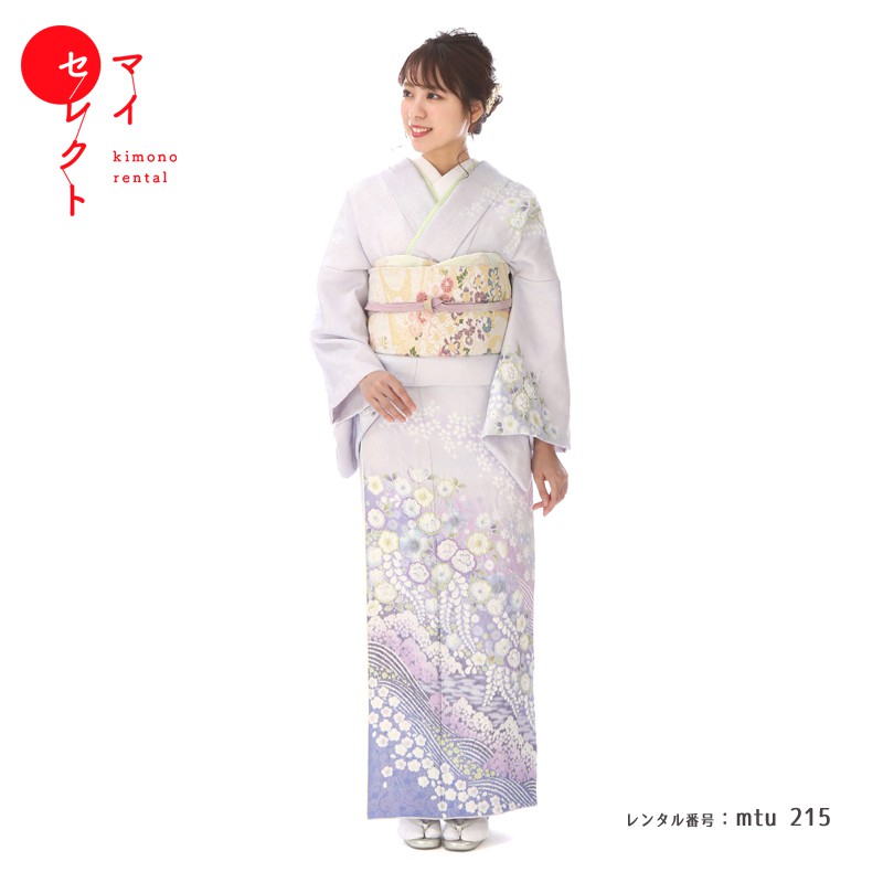 美品未着用 正絹 着物“風とダンスする桔梗や蔦♪”訪問着 O-79 美品未着用 正絹 着物“風とダンスする桔梗や蔦♪”訪問着