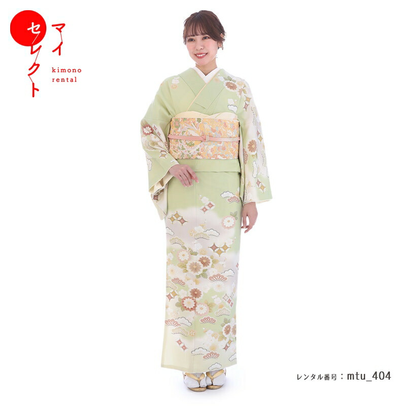 【レンタル】 夏用 単衣 訪問着 レンタル JAPAN STYLE グリーン Mサイズ mtu_404 結婚式 往復送料無料 七五三 母 20代 30代 40代 着物 お宮参り 母親 着物レンタル レトロ 訪問着レンタル 入学式 卒業式 入園式 卒園式 祖母 フルセット レンタル着物 ママ コーデ