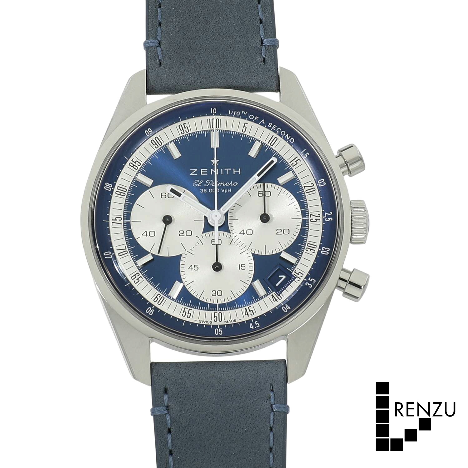 [中古]ゼニス クロノマスター オリジナル 1969 ブティックエディション 03.3200.3600/51.C902 ブルー&times;シルバー メンズ 送料無料 腕時計 【ローン48回無金利】｜れんず 店