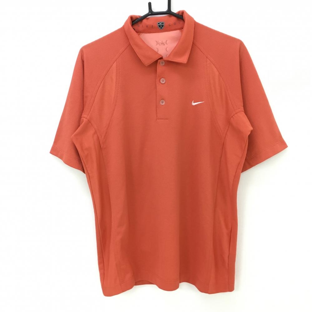 NIKE - 美品 ナイキ ゴルフ ドライ ストレッチ 半袖 ポロシャツ メンズ L 赤 NIKE 【超美品】ナイキ 半袖ポロシャツ レッド タイガーウッズ