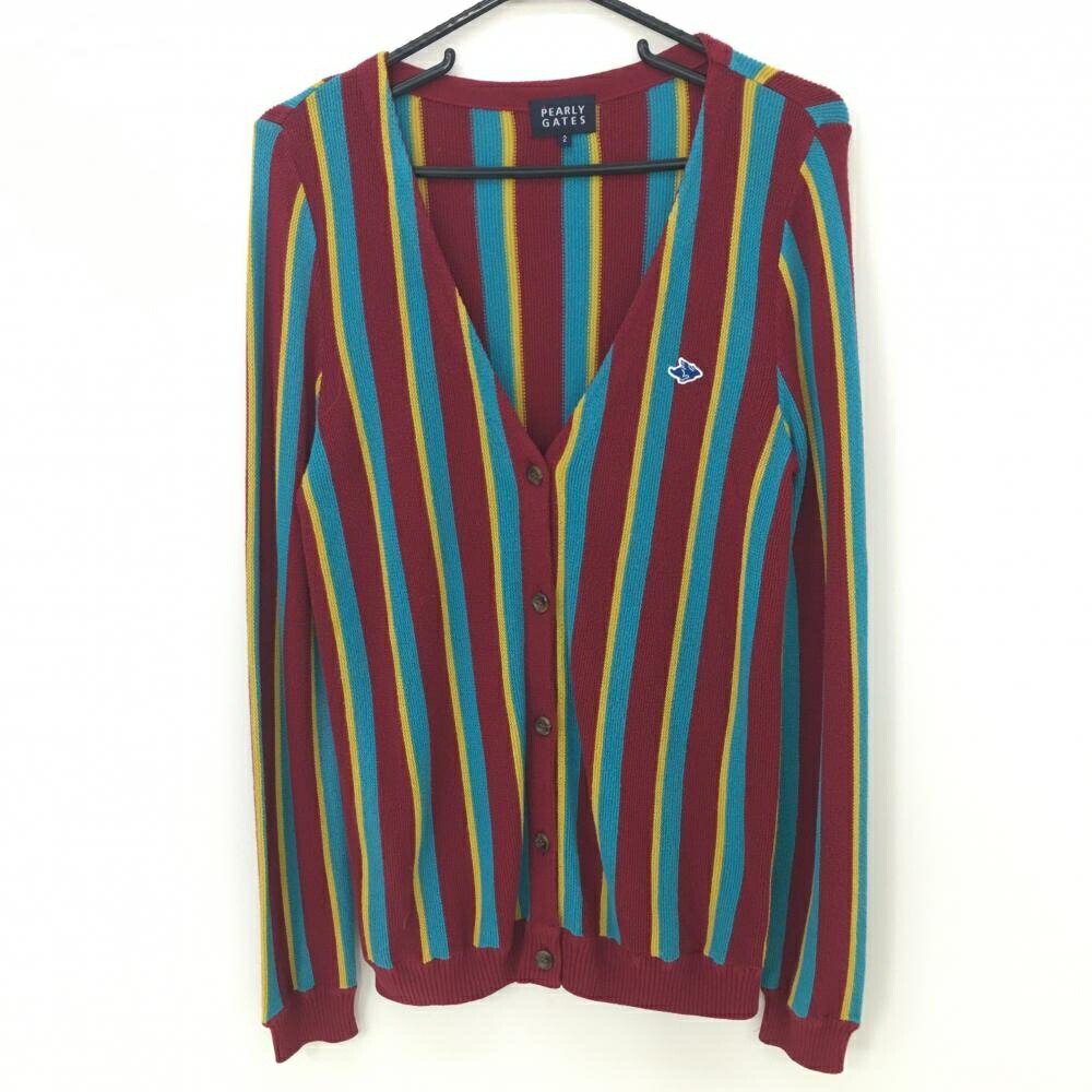 楽天市場】【美品】パーリーゲイツ カーディガン ネイビー×白 ケーブル