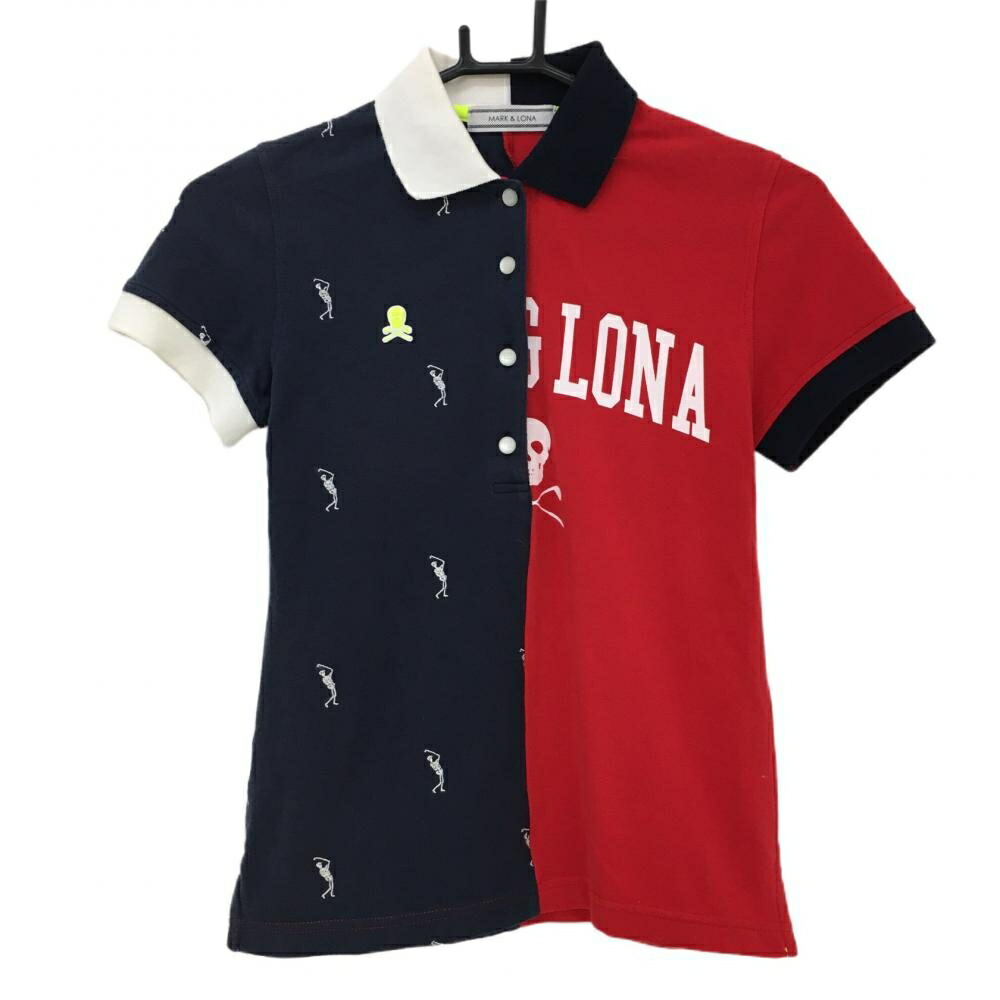 楽天市場】マークアンドロナ 半袖ポロシャツ 黒×蛍光ピンク 刺しゅう総