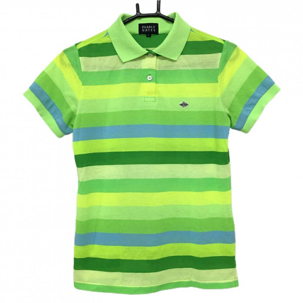 楽天市場】【美品】パーリーゲイツ 半袖ポロシャツ 白×グリーン