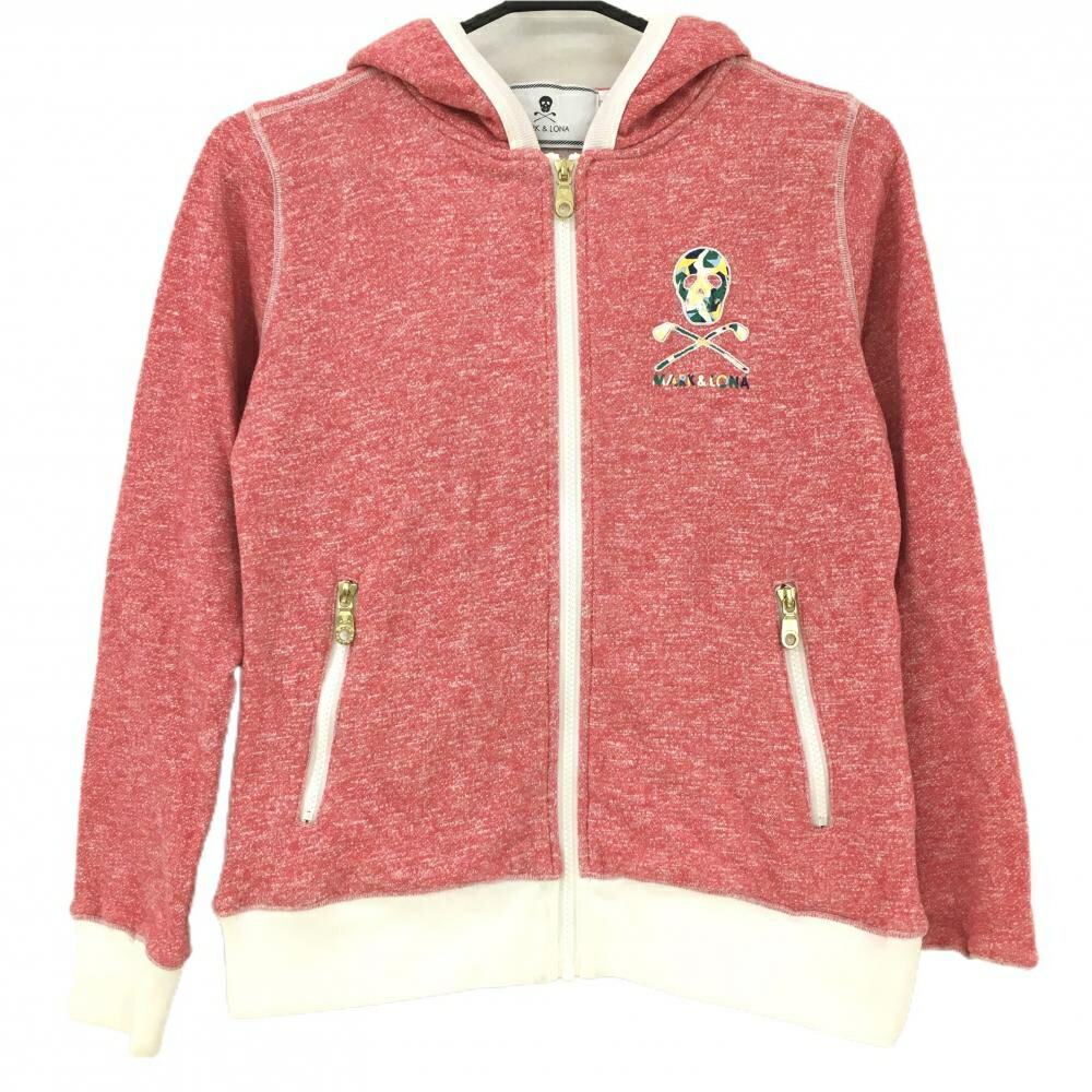 MARK&amp;LONA - 【美品】マークアンドロナ ジップパーカー 白×グリーン リーフ柄 裏地メッシュ レディース M ゴルフウェア MARK＆LONA MARK&LONA - 【美品】マークアンドロナ ジップパーカー 白