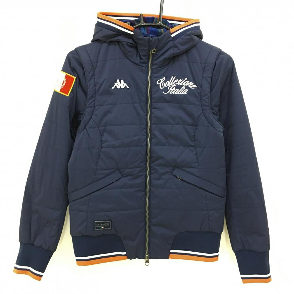 楽天市場】【美品】カッパ ジャケットブルゾン ブルー×黒 ロゴ刺しゅう