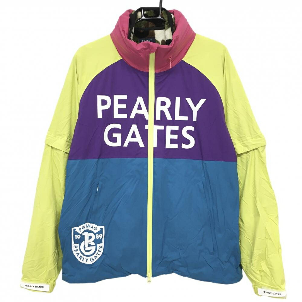 PEARLY GATES - 【パーリーゲイツ】ナイロンブルゾン PEARLY GATES パーリーゲイツ ナイロンスニード 白 凹凸ロゴ
